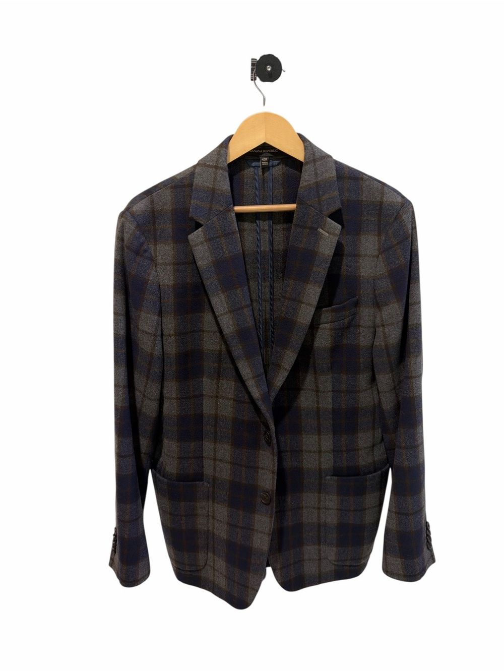 Banana Republic Plaid Sport Coat in Navy and Gray